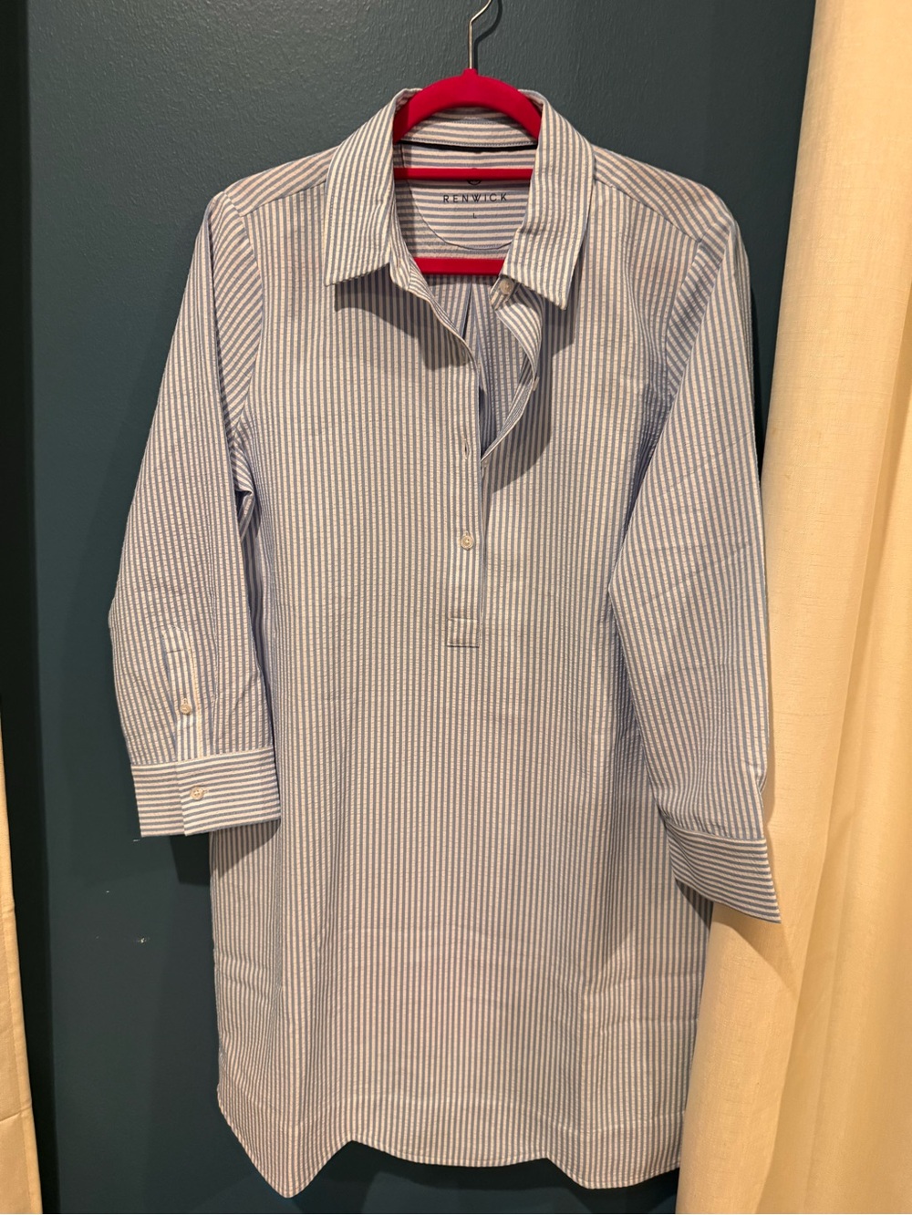 RENWICK Blue Stripe Mini Dress